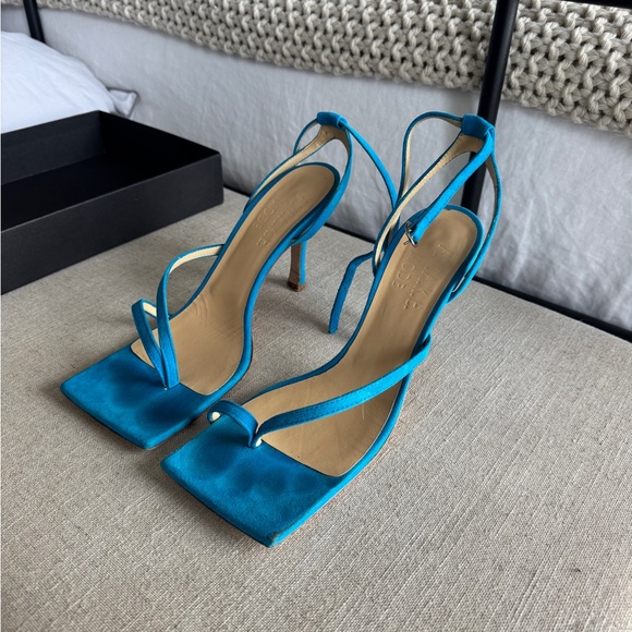 A.W.A.K.E. MODE Delta Leather Strappy Sandal in Blue - Picture 4 of 7